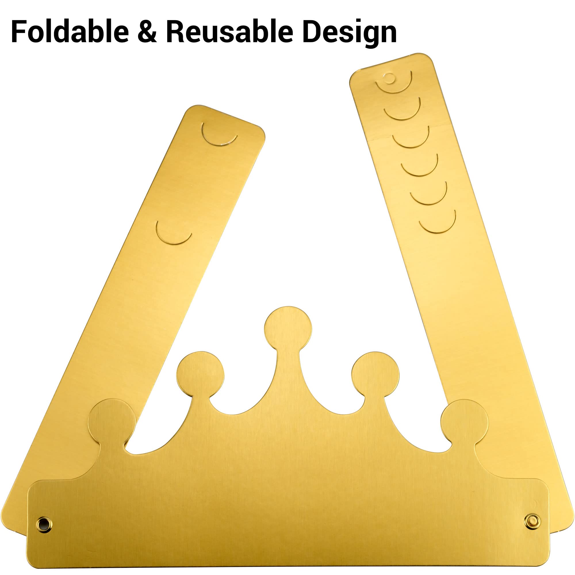 Ifamio 25 Pieces Golden King Crowns Gold Foil Paper Party Crown Hat Cap Foldable Party Crowns For Birthday Celebration Baby Show